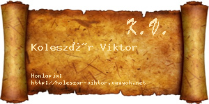 Koleszár Viktor névjegykártya
