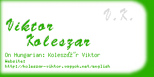 viktor koleszar business card